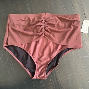 Curvagile Women High Waisted brown Bikini Bottoms Plus Size High Rise size 1X